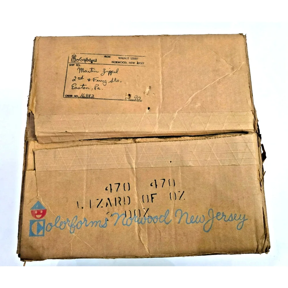 1967 Colorforms Wizard Of Oz Master Shipping Carton #470 Off To See The Wizard